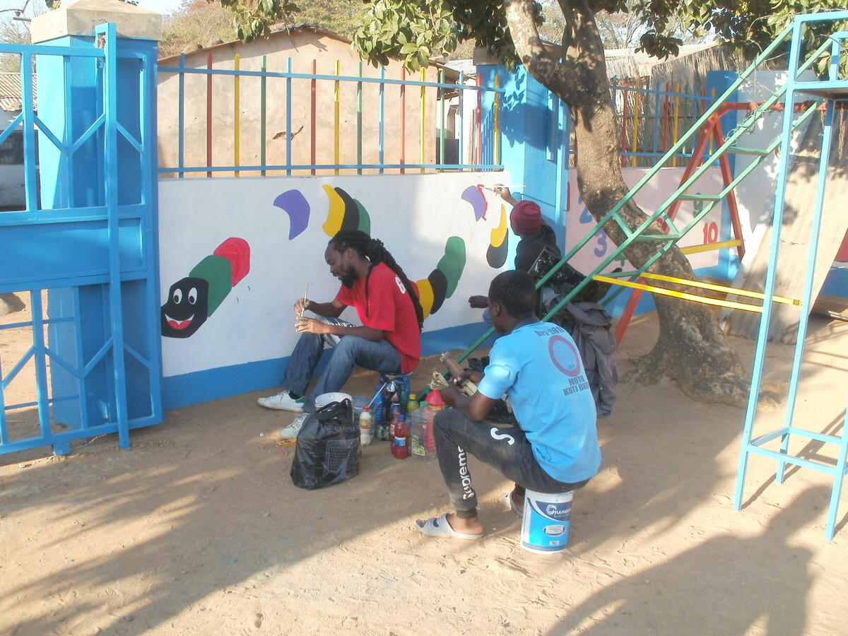 New murals being painted in Penuel school, Malawi.